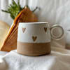 Minimal Beige Brown Heart Ceramic Mug Online
