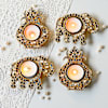Mirror Embellished Kalash And Gaja Lakshmi Diyas - Set Of 4 Online