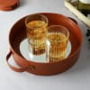 Gift Mirrored Round Tray With Whiskey Glasses (Set of 2)