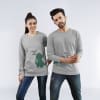 Gift Missing You - Personalized Heart Puff Couple Sweatshirt