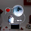 Gift Moon Clock Personalized LED Lamp Black Base