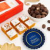Moong Dal Barfi And Chocolates Diwali Gift Tray Online