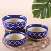 Moroccan Blue Ceramic Serving Bowls- Set of 3 Online