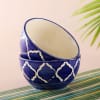 Gift Moroccan Blue Ceramic Soup Bowls- Set of 2