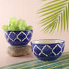 Moroccan Blue Ceramic Soup Bowls- Set of 2 Online