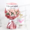 Mother's Day Rose Bouquet And Pretty Pink Cake Combo Online