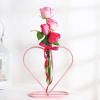 Gift Mothers Day Rose Bouquet With Heart Shaped Planter