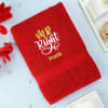 Gift Mr and Mrs Right Poppy Red Personalized Towels