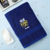 Gift Mr and Mrs Right Poppy Royal Blue Personalized Towels