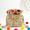Multi coloured Shell Potli Jute Bag Online