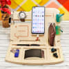 Multi-compartment Wooden Desk Organiser - Customize With Logo Online