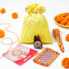 Gift Multicoloured Embroidered Karwa Chauth Pooja Thali Set