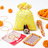 Gift Multicoloured Embroidered Karwa Chauth Pooja Thali Set