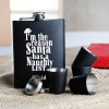 Gift Naughty List Personalized Hip Flask And Shot Glasses Set