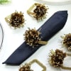 Gift Navy Blue Napkins With Square Napkin Rings (Set of 6+6)