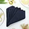 Buy Navy Blue Napkins With Square Napkin Rings (Set of 6+6)