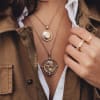 Shop Necklace - 2 Layered - Engraved Coin - Single Piece - Juju Joy