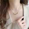 Gift Necklace - Minimal Golden Blocks - Single Piece - Juju Joy