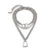 Buy Necklace - Multi Layered - Silver Lock - Set Of 3 - Juju Joy