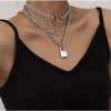 Necklace - Multi Layered - Silver Lock - Set Of 3 - Juju Joy Online