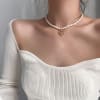Shop Necklace - Pearls And Heart - Single Piece - Juju Joy