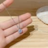 Shop Necklace - Square Pendant - Silver - Single Piece - Juju Joy