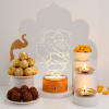 Nritya Ganapati LED Lamp And Sweet Delights Diwali Hamper Online