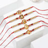 Gift Om & Ganesha Metal Rakhi with CZ Stones