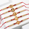 Om & Ganesha Metal Rakhi with CZ Stones Online