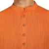Buy Orange Cotton Long Kurta For Men
