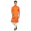 Orange Cotton Long Kurta For Men Online