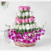 Orchids and Roses in Basket Online