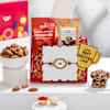 Oval Kundan Rakhi And Dry Fruits Combo Online