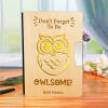 Gift Owlsome Carved Personalized Wooden Cover Diary