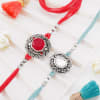 Gift Oxidized Rakhi Set Of 2 With Lebanese Baklawa