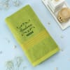 Gift Pack of 2 Lime Green Personalized  Couple Towels