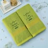 Pack of 2 Lime Green Personalized  Couple Towels Online