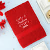 Gift Pack of 2 Poppy Red Personalized Couple Towels
