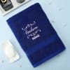 Gift Pack of 2 Poppy  Royal Blue Personalized Couple Towels