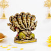 Gift Panchmukhi Ganesha Idol in Antique Gold Finish