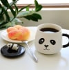Shop Panda Coffee Mug With Lid And Spoon - White And Black