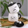 Panda Coffee Mug With Lid And Spoon - White And Black Online