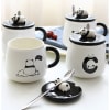 Panda Coffee Mug With Lid And Spoon - White And Black Online
