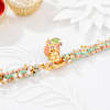 Pastel Krishna Macrame Rakhi With Meena Work Online