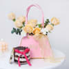 Gift Peach Floral Beauty In A Bag With Jar Cake