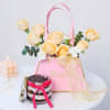 Peach Floral Beauty In A Bag With Jar Cake Online