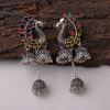 Gift Peacock Dangler Silver Oxidised Earrings