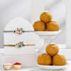 Peacock Rakhi Set Of 2 With Besan Laddoos Online