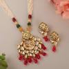 Gift Pearl And Kundan Pendant Necklace Set