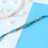 Gift Pearl Rakhi with Jade Plant in Jute Wrapping